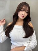エアリーロング×ピンクベージュ×美髪［髪質改善/縮毛矯正］