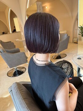 ヨンド(yond) ミニボブラベンダーグレージュショート顔まわり前髪群馬太田