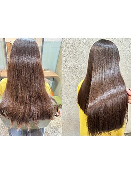 縮毛矯正+髪質改善トリートメントでダメージレスな艶髪を叶えるあなた史上最も扱いやすい理想の艶髪[星川]