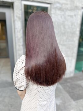 ワンズクロエ 原宿店(ONE's Chloe) くびれヘアアプリコットオレンジハイライトカラーブルーカラー