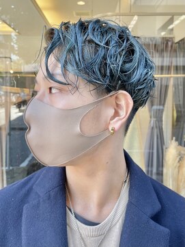 パークレーン アイス イヴェン アネックス(PARK LANE ICI yeven.anx) ブリーチマッシュショートメンズツーブロックデザインカラー