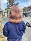 髪質改善トリートメント外はねボブミルクティーベージュカラー