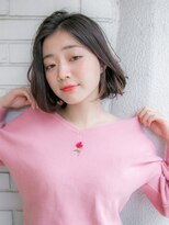 ルティア(Lutia)&nbsp;センターパート 暗髪 グレージュ☆