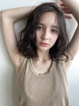 ミラバイグリーン(Mira by green) 大人ボブ×無造作パーマ【アッシュブラウン】