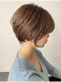 ショート/マッシュ/ベージュ/似合わせカット/大人かわいい