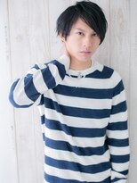 トニーアンドガイメン ホテル京阪仙台店(TONI&GUY MEN) ラフフェザー黒髪七三分けスマートマッシュb