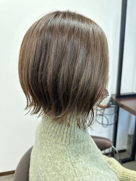 ヘアーメイク ラ パージュ 善通寺店 パッツンボブ×カーキアッシュ