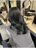 ☆透明感カラー暗髪カラーオリーブグレージュアッシュツヤ髪