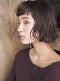 外ハネ＊前上がりマッシュボブ