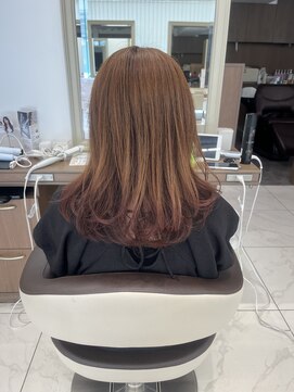 アッシュ 下北沢店(Ash) ブリーチなしの裾カラーピンクブラウン