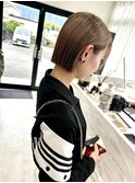 タッセルボブ×ベージュカラー