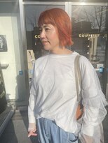 コワファースト 大分(COIFF1RST)&nbsp;ぱっつとボブのオレンジカラー