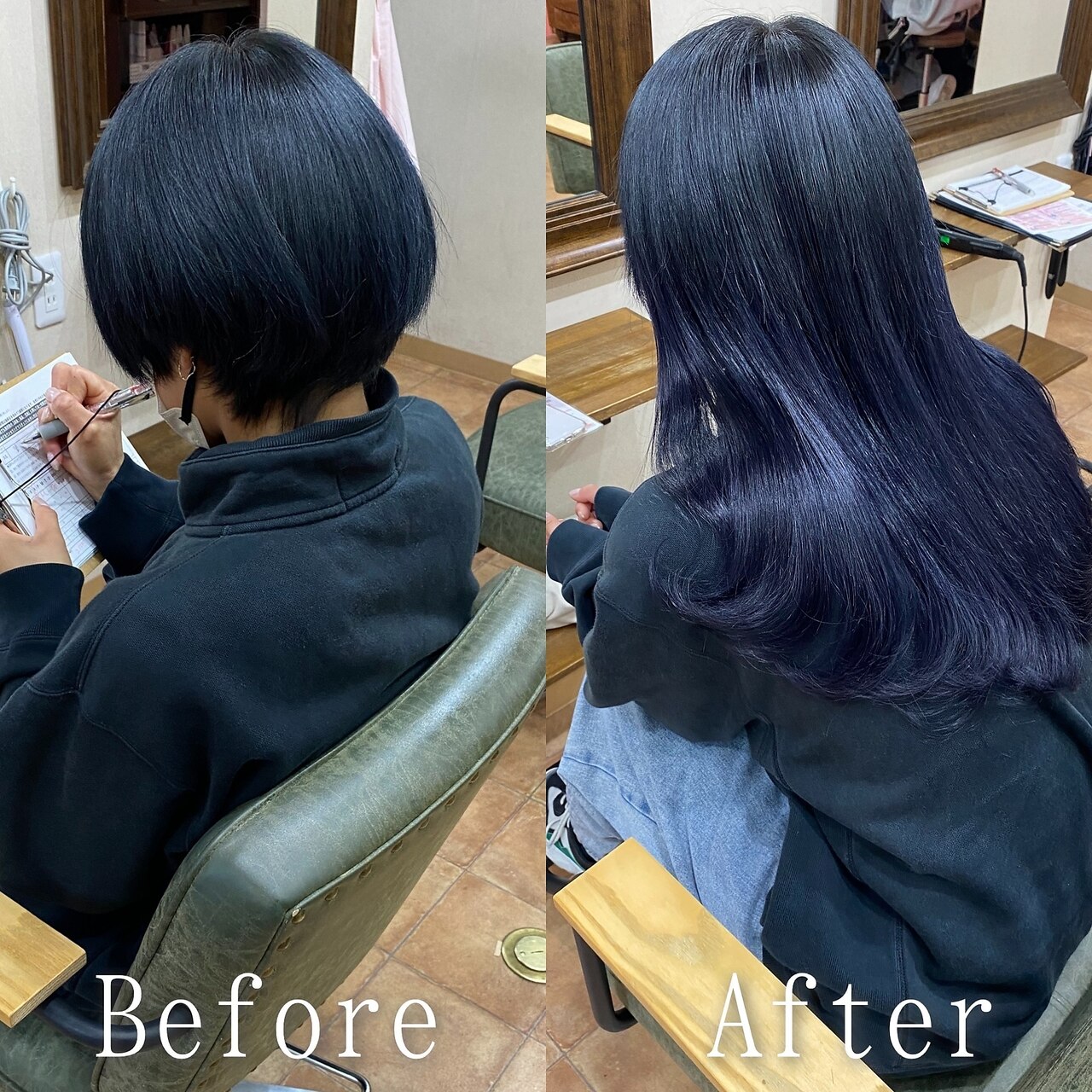 ブルーブラック#シールエクステ#デザインカラー#韓国：L215862796