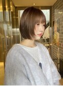 ボブ　ブリーチなしカラー　顔まわりレイヤー　天神大名