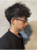 波巻きパーマメンズパーマ波巻きスパイラルパーマ群馬高崎眉毛
