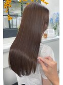 赤み消しカラーアッシュベージュ◎髪質改善ストレートヘアロング