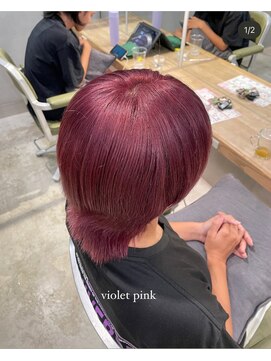 ヘアラウンジ アンリオ(hair lounge an rio) ワインレッドカラー×バイオレットピンク