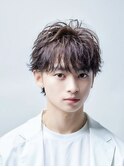 メンズマッシュウルフカット波巻きツイストスパイラルパーマ