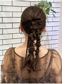 ツインフィッシュボーン ドレスヘア 結婚式 お呼ばれ 二次会