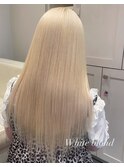 16447ブリーチ＆ダブルカラー金髪ホワイトブロンドレイヤー