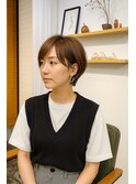 まわりと差がつく大人小顔ショート×シナモンベージュ