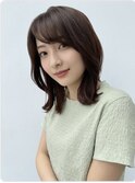 ◎30代40代垢抜け大人ミディアム×顔まわりレイヤー小顔前髪