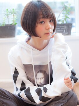 マイラ 銀座(myla) 透け感大人可愛い小顔ひし形ショートボブ20代30代40代髪質改善