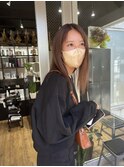 秋カラー　マロンベージュ　ブラウンベージュ　ハイライト