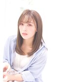 小顔ダブルバングストレート