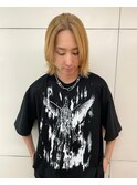 メンズ金髪ボブ