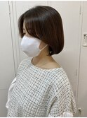韓国タンバルモリボブヘア似合わせ前髪2wayバングブラウンカラー