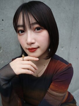 セシルヘアー 広島駅前店(Cecil hair) シンプルショートボブ/ミニボブ/黒髪ボブ/シースルーバング