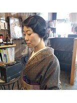 オーバーキャプテンネイキッド(OVER CAPTAIN NAKED) 着物向けレトロモダン☆フィンガーウェーブヘアアレンジ