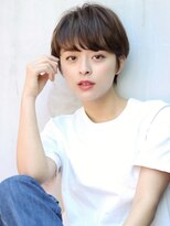 前髪あり耳掛け丸みくびれショートボブ20代30代40代50代(蘭)