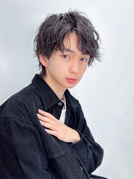 テトラ バイ ネオリーブ 横浜西口店(tetra by neolive) アップバングメンズウルフニュアンスパーマ☆横浜