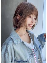 ナイロン 新潟店(NYLON.)&nbsp;★黒髪 グレーベージュ レイヤーロング 前髪パーマ外はねミディ*