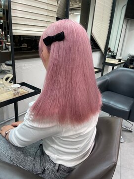 ベレーザ 渋谷(BELEZA) 7654ベビーピンクハイライトバレイヤージュ艶髪ハイトーンカラー