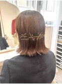 タイトボブアレンジ＊ゴールドピン 金箔
