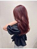 ブリーチなし韓国風レッド