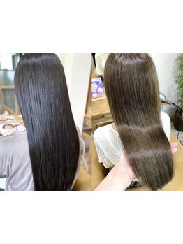 髪質改善縮毛で最高峰のツヤ感を☆うねりを伸ばすだけでなくダメージを補修しながら極上の髪へ♪