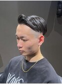 ビジネススキンフェード ツーブロックショート 七三オールバック