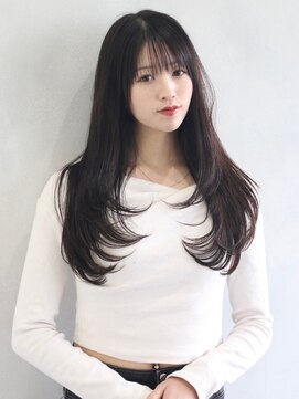 アース コアフュールボーテ 上田店(EARTH coiffure beaute) ナチュラルベージュ_ヨシンモリ_顔周りレイヤー_レイヤーカット