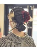 卒業式袴お着物ヘアセットシニヨンカチモリヘアアレンジ