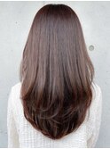 ナチュラルカールチェリーブラウン似合わせカット#512f0505