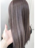 ハイライトグレーベージュストレートレイヤー☆古尾