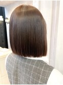 福山美容室Caary髪質改善ストレート切りっぱなしボブ20代30代