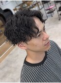 長岡シャドウパーマ緩めスパイラルパーマ波巻きパーマッシュ30代