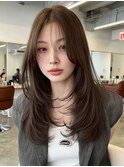 ミディアムレイヤーカットハッシュカットウルフボブウルフカット