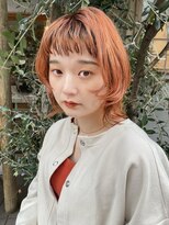 ラミエバイメルト 下北沢(lamie by melt)&nbsp;花田/レイヤーボブオレンジブラウンダブルカラーウルフ下北沢