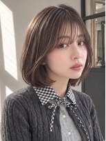 ユーフォリア 青山(Euphoria) ショートボブ外ハネシースルーバングアッシュブラウン青山